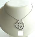 Pendentif or gris diamants