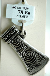 pendentif hache celtique argent vieilli Toulhoat