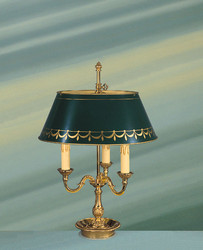 Lampe Bouillotte LOUIS XVI abat jour  vert ou bordeaux