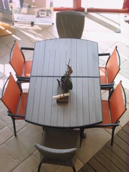 SALON DE JARDIN ALU/COMPOSITE - MOBILIER DE JARDIN - PERRET PAYSAGE