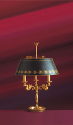 Lampe Bouillotte Empire existe en abat jour vert ou bordeaux