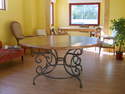 table bois/fer forg� - LES TABLES - tapissier �b�niste  mercerie tissu