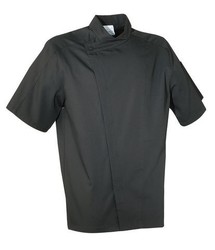 VESTE DE CUISINE Manches courtes noire - VETEMENTS ET CHAUSSURES  PROFESSIONNEL - STOCK AMERICAIN
