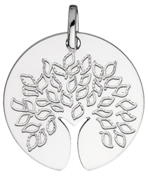 PENDENTIF ARBRE DE VIE OR BLANC 18 CARATS - BIJOUTERIE DELAVEST          