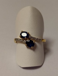 BAGUE SAPHIR TOI ET MOI OR JAUNE 18 CARATS - BIJOUTERIE DELAVEST          