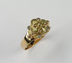BAGUE TRADITIONNELLE DE SAVOIE MOTIF FLEUR TOUT OR ROSE - BIJOUTERIE DELAVEST          
