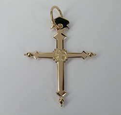 CROIX TRADITIONNELLE DE SAVOIE OU JEANNETTE OR  ROSE 18K - BIJOUTERIE DELAVEST          