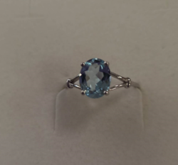 BAGUE TOPAZE EN OR BLANC 18 CARATS - BIJOUTERIE DELAVEST          