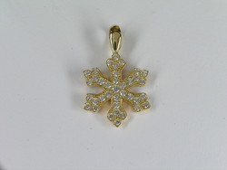 PENDENTIF FLOCON DE NEIGE ET DIAMANTS OR jaune 750/000 - BIJOUTERIE DELAVEST          