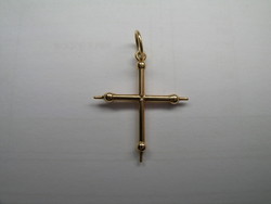 CROIX ARTISANALE DE SAVOIE OU CROIX TUBE OR 750/000 - BIJOUTERIE DELAVEST          