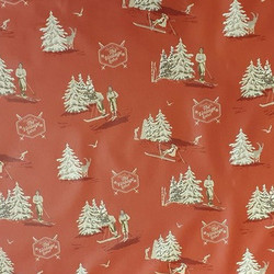 NAPPE EN TISSU ENDUIT SKI VINTAGE ROUGE - Boutique Ct Campagne