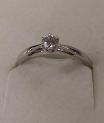 SOLITAIRE OR BLANC 18 CARATS 6 GRIFFES - BIJOUTERIE DELAVEST          