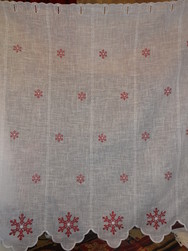 BRISE BISE 90CM BRODE ROUGE FLOCON - Boutique Ct Campagne