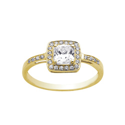 BAGUE CARREE OR JAUNE 18 CARATS ET OXYDEs - BIJOUTERIE DELAVEST          