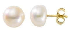  PERLES BLANCHES OR JAUNE 18 CARATS - BIJOUTERIE DELAVEST          
