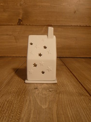 PHOTOPHORE EN  PORCELAINE CHALET - DE JADIS A DEMAIN