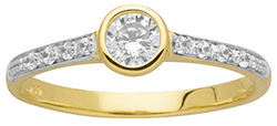 BAGUE OZ ROND 4 MM OR JAUNE 18 CARATS - BIJOUTERIE DELAVEST          
