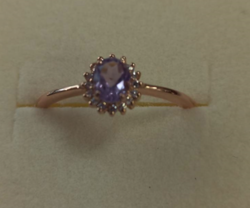 BAGUE AMETHYSTE ET OZ OR JAUNE 18 CARATS - BIJOUTERIE DELAVEST          