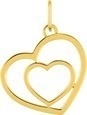 DOUBLE COEUR AJOURE OR JAUNE 18K - BIJOUTERIE DELAVEST          
