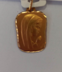 MEDAILLE VIERGE FRAPPEE DE FROME ORIGINALE OR  JAUNE 18 K - BIJOUTERIE DELAVEST          