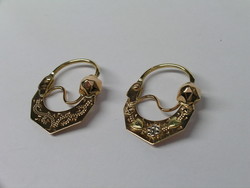  CREOLES TRADITIONNELLES DE SAVOIE PAN COUPE DECOR OR 18K  - BIJOUTERIE DELAVEST          