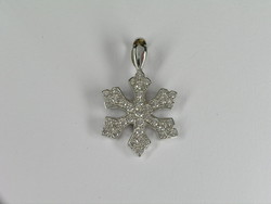 PENDENTIF FLOCON DE NEIGE ET DIAMANTS OR BLANC 750/000 - BIJOUTERIE DELAVEST          