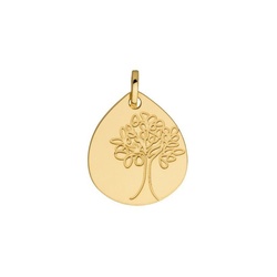 PENDENTIF FORME ARBRE DE VIE GRAVE OR JAUNE 18K - BIJOUTERIE DELAVEST          