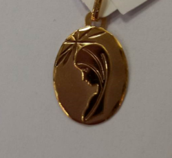 MEDAILLE VIERGE OVALE OR JAUNE 18 CARATS - BIJOUTERIE DELAVEST          