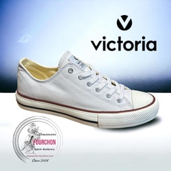 Baskets toile VICTORIA 106550 Blanches - CHAUSSURES FOURCHON