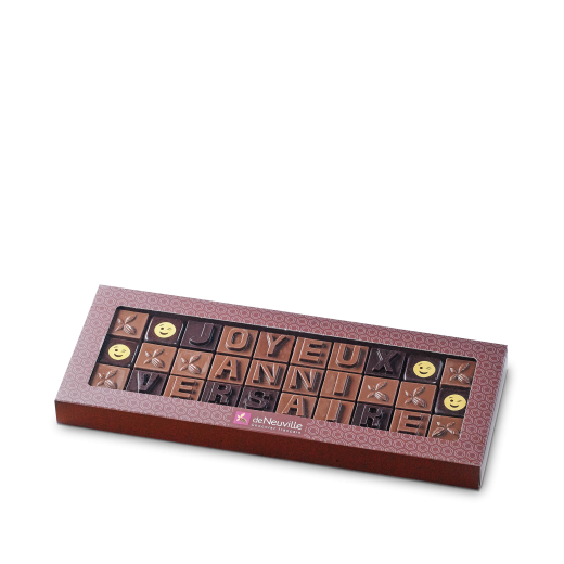Message chocolat "joyeux anniversaire", Collection Alphabet - Voir en grand