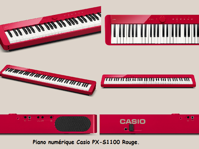 Piano numérique Casio PX-S1100 Rouge. - Voir en grand