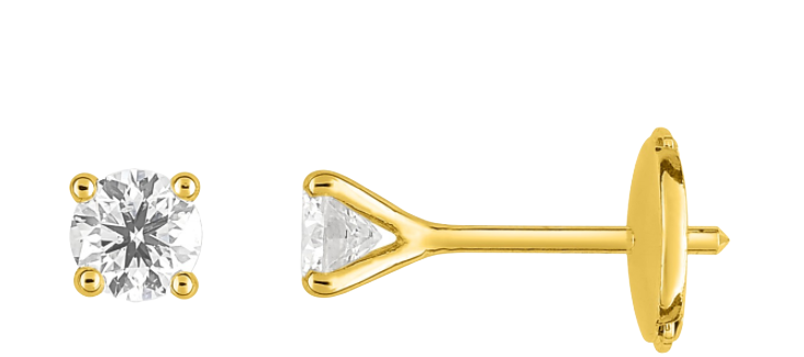 Boucle d'oreille or jaune et diamant - Boucles d'oreille - BIJOUTERIE STOERI - Les Nouveaux Bijoutiers - Voir en grand