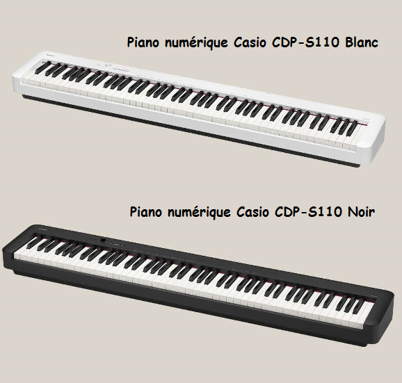 Piano numérique Casio CDP-S110 Blanc & Noir - Voir en grand