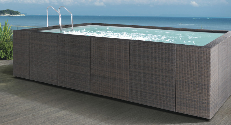 livraison piscine luxe italienne laghetto diva hors sol habillage sans entretien alès près beaucaire - Voir en grand