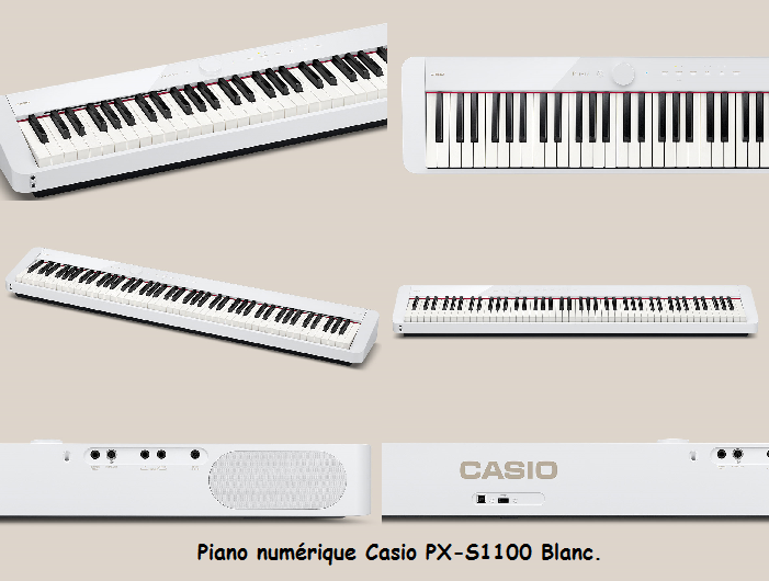 Piano numérique Casio PX-S1100 Blanc. - Voir en grand