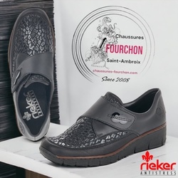 Chaussures en cuir RIEKER 537c0 NOIR  - CHAUSSURES FOURCHON