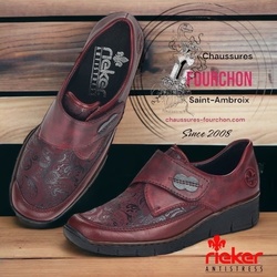 Chaussures en cuir  RIEKER 537c0 rouge - CHAUSSURES FOURCHON