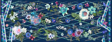 Echarpe Christian Lacroix les fleurs de l'air blue - Foulards, écharpes, châles - Le Gantelet du Roy - Voir en grand