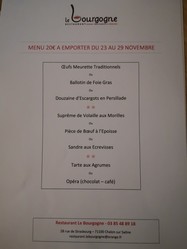 Menu 20 euros - Restaurant le Bourgogne