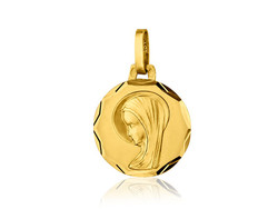  Médaille Ste Vierge fantaisie 14 m Or jaune 18k - Bijouterie Horlogerie Lechine