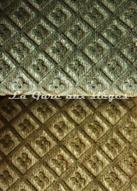 Tissu Chanée Ducrocq - Velours gaufré Matignon - Coloris: 988 Jade - 989 Feuillade - Voir en grand