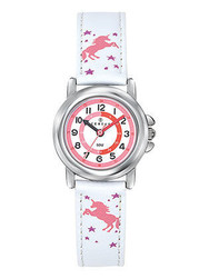 Montre fillette pédagogique licorne bracelet blanc 647624 - Bijouterie Horlogerie Lechine