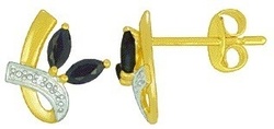 Boucles d'oreilles saphir or jaune MBO31245-01  - Bijouterie Horlogerie Lechine
