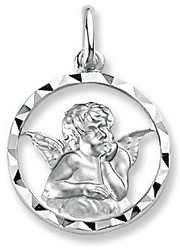Médaille ange argent rhodié   - Bijouterie Horlogerie Lechine