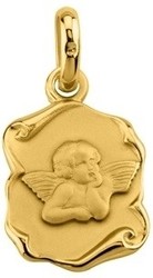 Médaille ange parchemin plaqué or - Bijouterie Horlogerie Lechine