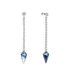 Boucles d'Oreilles Diamond Dart  argent rhodié  Cristal - Bijouterie Horlogerie Lechine