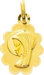 Médaille vierge or jaune 9 carats - Bijouterie Horlogerie Lechine