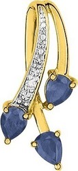 pendentif saphir diamants or jaune  - Bijouterie Horlogerie Lechine