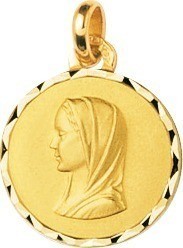 Médaille vierge or jaune 9 carats - Bijouterie Horlogerie Lechine