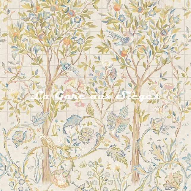 Papier peint William Morris - Melsetter - réf: 216707 Ivory/Sage - Voir en grand